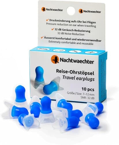 Wielorazowe zatyczki do uszu dla podróżnych — 10 szt.